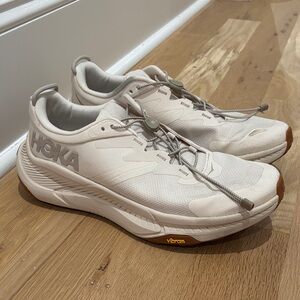 Hoka women’s  White and Tan Athletic Shoes
